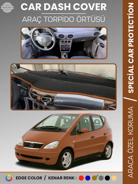 MERCEDES A CLASS W168 (1997-2004) Torpido Örtüsü Premium Kalite Torpido Koruma Özel Kesim UV Koruma ürün görseli 1
