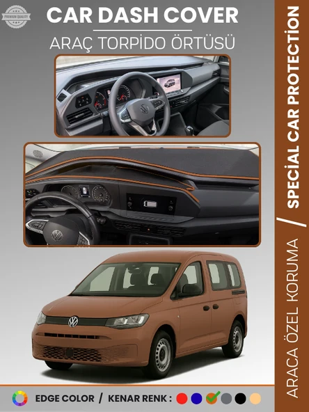 VOLKSWAGEN CADDY (2021+) Torpido Örtüsü Ön Göğüs Koruma Torpido Koruma Tam Uyum Çatlamayı Önler ürün görseli 1