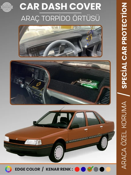 RENAULT 21 CONCORDE Torpido Örtüsü Ön Göğüs Koruma Torpido Koruma Araca Özel Tam Uyum Kaymaz ürün görseli 1