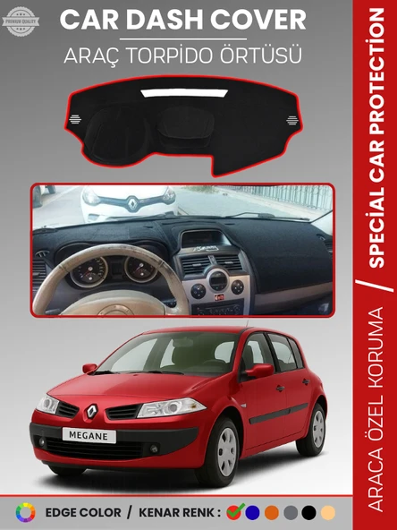 RENAULT MEGANE 2 NAVİGASYONSUZ (2003-2009) Torpido Örtüsü Ön Göğüs Halı Torpido Koruma  Araca Özel ürün görseli 1