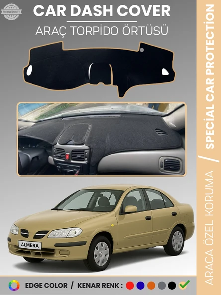 NİSSAN ALMERA KAPAKLI (2000-2006) Torpido Örtüsü Premium Torpido Koruma Araca Özel UV Koruma ürün görseli 1