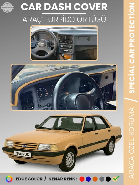 FORD TAUNNUS (1986-1994) Torpido Örtüsü Ön Göğüs Koruma Torpido Koruma Çatlamayı Engeller Tam Uyum ürün görseli 1