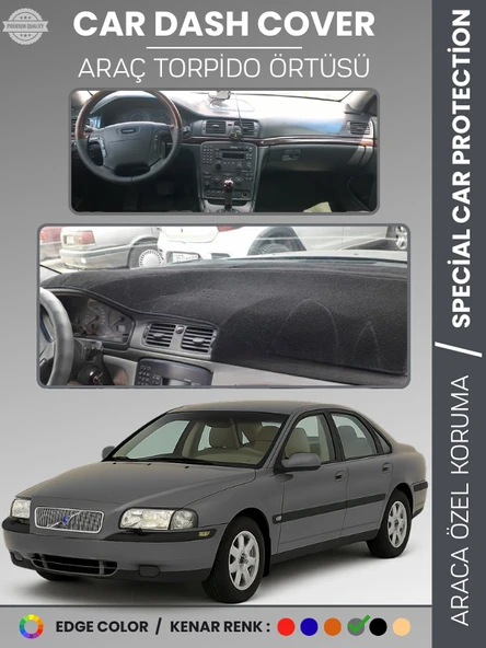 VOLVO S80 (1998-2006) Torpido Örtüsü Ön Göğüs Koruma Torpido Koruma Tam Uyum Araca Özel UV Koruma ürün görseli 1