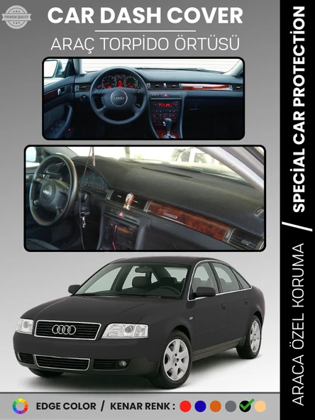 AUDI A6 (1997-2004) Torpido Örtüsü Ön Göğüs Koruma Torpido Koruma Araca Özel Kaymaz Kolay Montaj ürün görseli 1