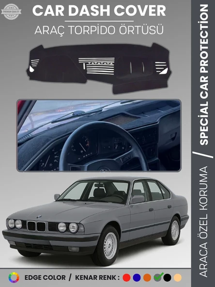BMW E34 5 SERİSİ AİRBAGSİZ (1988-1996) Torpido Örtüsü Panel Torpido Koruma Tam Uyum Çatlamayı Önler ürün görseli 1