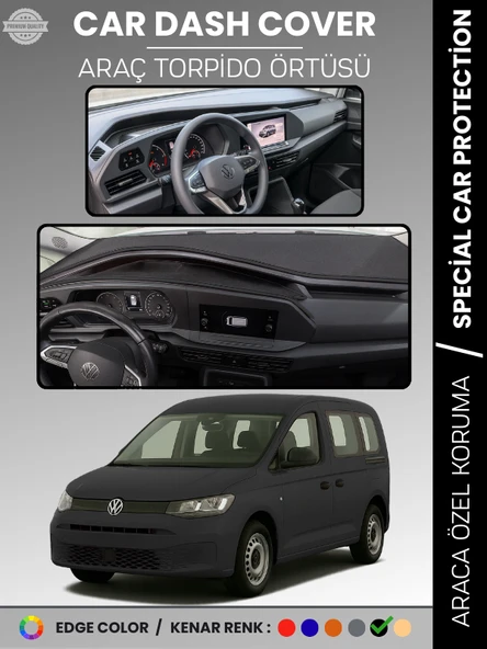 VOLKSWAGEN CADDY (2021+) Torpido Örtüsü Ön Göğüs Koruma Torpido Koruma Tam Uyum Çatlamayı Önler ürün görseli 1
