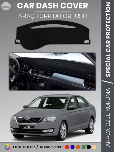 SKODA RAPİD (2013-2017) Torpido Örtüsü Ön Göğüs Halı Torpido Koruma Tam Uyum Kaymaz UV Koruma ürün görseli 1