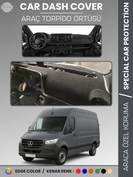 MERCEDES SPRINTER VS30 (2018-2024) Torpido Örtüsü Premium Kalite Torpido Koruma Özel Kesim UV Koruma ürün görseli 1