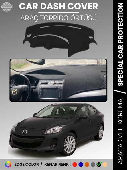 MAZDA 3 (2009-2013) Torpido Örtüsü Panel Halısı Koruma Torpido Koruma Araca Özel Kaymaz Kolay Montaj ürün görseli 1