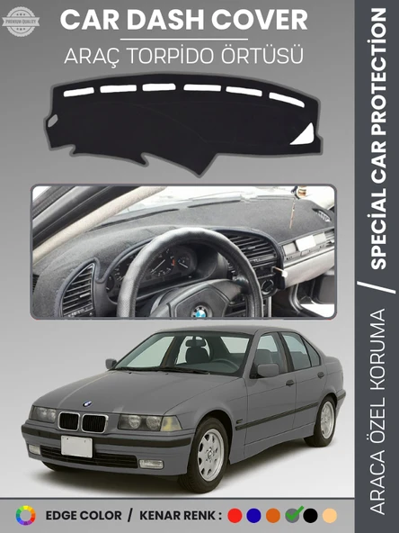 BMW E36 (1990-2000) Torpido Örtüsü Ön Göğüs Koruma Torpido Koruma Araca Özel Kaymaz Kolay Montaj ürün görseli 1