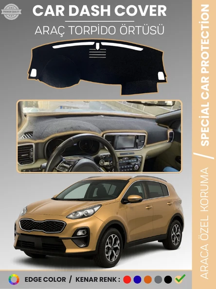 KİA SPORTAGE (2017-2020) Torpido Örtüsü Ön Panel Halı Torpido Koruma Tam Uyum Araca Özel Kaymaz ürün görseli 1