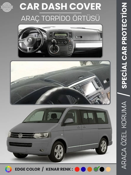 VOLKSWAGEN TRANSPORTER T5 (2003-2016) Torpido Örtüsü Ön Göğüs Koruma Torpido Koruma Tam Uyum ürün görseli 1