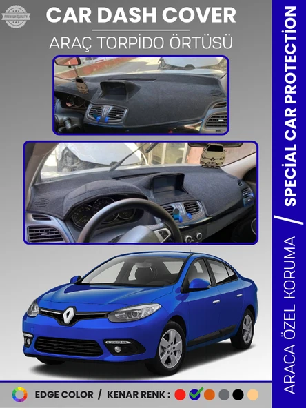 RENAULT FLUENCE NAVİGASYONLU BÜYÜK EKRANLI (2013-2016) Torpido Örtüsü Panel Torpido Koruma Tam Uyum ürün görseli 1