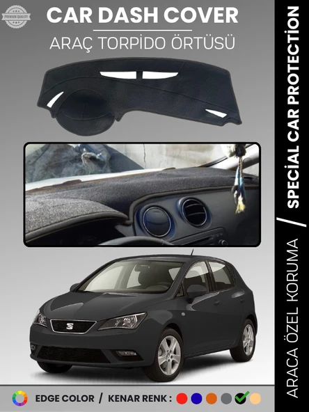 SEAT IBIZA (2008-2017) Torpido Örtüsü Ön Göğüs Koruma Torpido Koruma Birebir Uyum Kaymaz UV Koruma ürün görseli 1