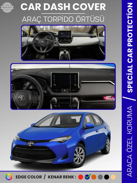 TOYOTA COROLLA (2019+) TORPİDO ÖRTÜSÜ E210 KASA HAYALET EKRANSIZ ANALOG GÖSTERGELİ TORPİDO KORUMA ürün görseli 1