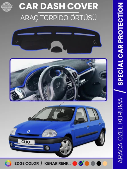 RENAULT CLIO 2 AIRBAGLI (2001-2012) Torpido Örtüsü Ön Göğüs Koruma Torpido Koruma Araca Özel ürün görseli 1
