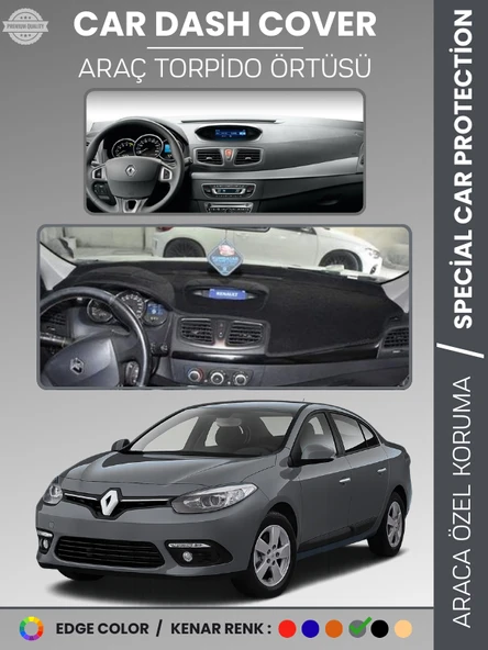 RENAULT FLUENCE NAVİGASYONSUZ KÜÇÜK EKRANLI (2009-2013) Torpido Örtüsü Göğüs Koruma ürün görseli 1