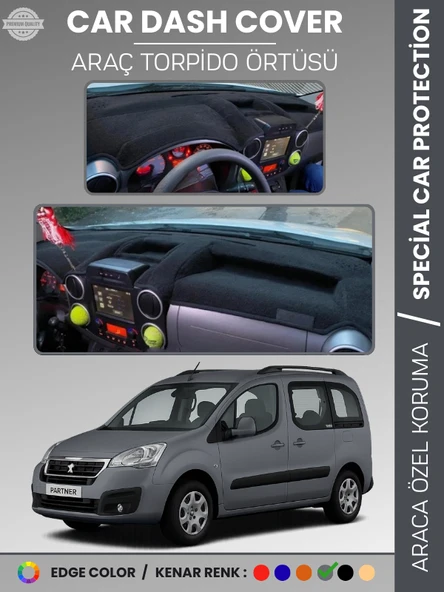 Peugeot PARTNER (2015-2020) Torpido Örtüsü Panel Koruma Torpido Koruma Tam Uyum Kaymaz Özel Kesim ürün görseli 1