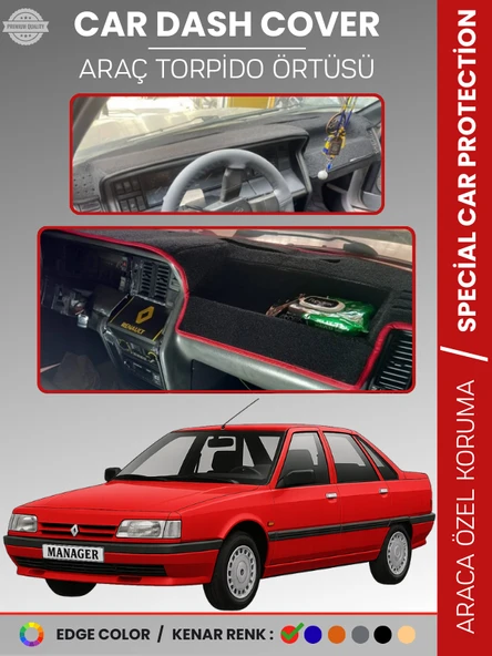 RENAULT 21 MANAGER Torpido Örtüsü Ön Göğüs Koruma Torpido Koruma Araca Özel Tam Uyum Kaymaz ürün görseli 1