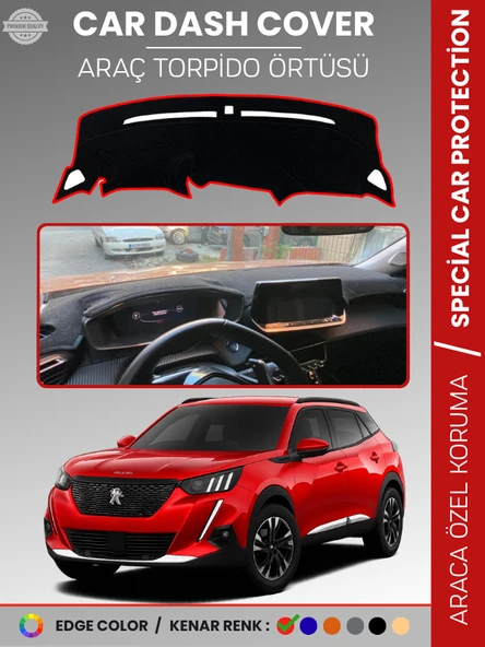 PEUGEOT 2008 (2019-2021) Torpido Örtüsü Panel Koruma Torpido Koruma Birebir Uyum Kaymaz Özel Kesim ürün görseli 1