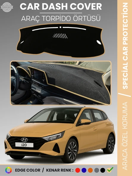HYUNDAİ İ20 (2020+) Torpido Örtüsü Torpido Koruma Tam Uyum Çatlamayı Önler Kolay Montaj ürün görseli 1