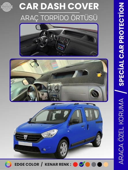 DACIA DOKKER (2012-2020) Torpido Örtüsü Ön Göğüs Koruma Torpido Koruma Çatlamayı Engeller Tam Uyum ürün görseli 1