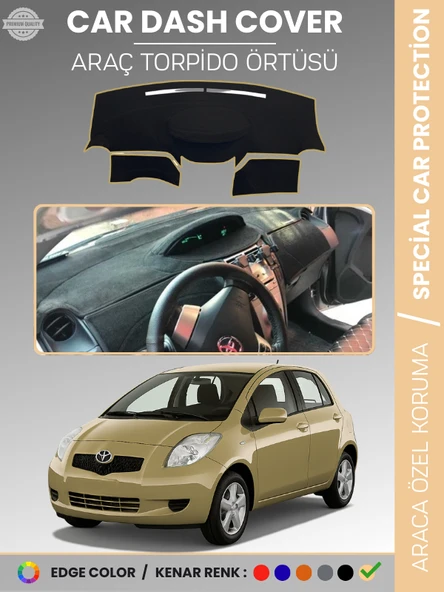 TOYOTA YARİS (2005-2013) Torpido Örtüsü Ön Panel Koruma Tam Uyum UV Koruma Kaymaz ürün görseli 1