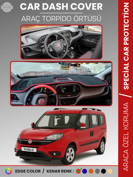FIAT DOBLO (2015-2020) Torpido Örtüsü Ön Göğüs Torpido Koruma Tam Uyum Çatlamayı Önler Kolay Montaj ürün görseli 1