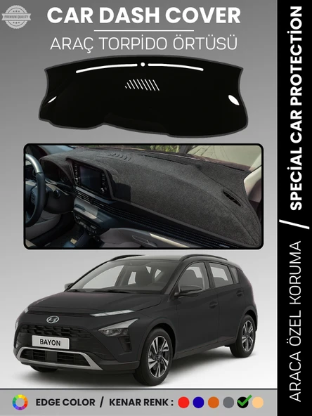 HYUNDAİ BAYON (2020+) Torpido Örtüsü Panel Koruma Araca Özel UV Koruyucu Kaymaz Hızlı Montaj ürün görseli 1