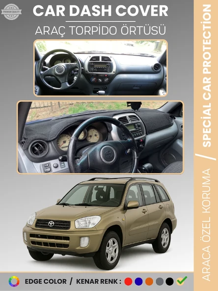 TOYOTA RAV4 (2000-2005) Torpido Örtüsü Ön Panel Torpido Koruma Tam Uyum Kolay Montaj ürün görseli 1