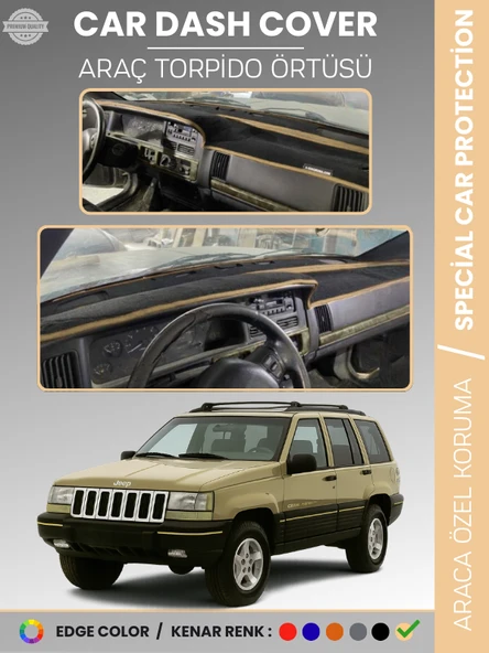 JEEP GRAND CHEROKEE (1993-1998) Torpido Örtüsü Torpido Koruma Tam Uyum Tam Uyum Kaymaz Kolay Montaj ürün görseli 1