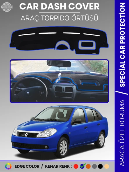 RENAULT SYMBOL 2 ALİZE (2008-2013) Torpido Örtüsü Ön Göğüs Koruma Birebir Uyum ürün görseli 1