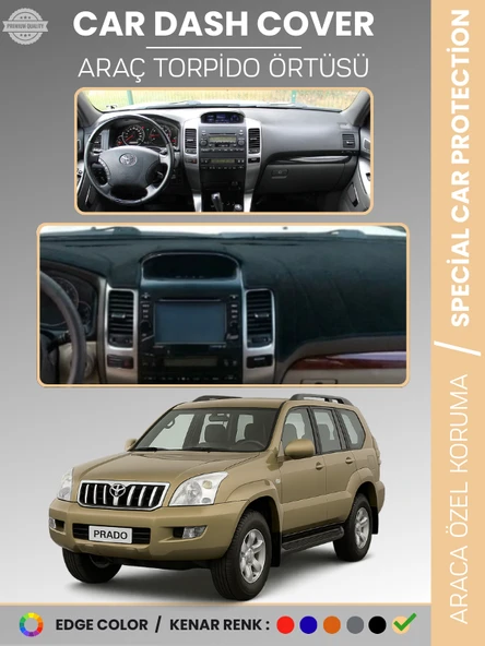 TOYOTA LAND CRUISER PRADO (2002-2009) Torpido Örtüsü Ön Göğüs Koruma Araca Özel ürün görseli 1