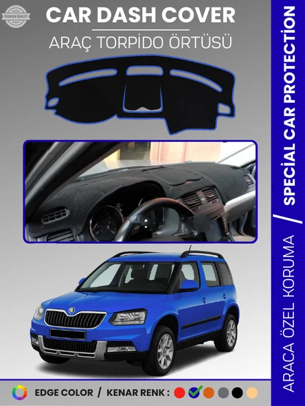 SKODA YETI (2009-2017) Torpido Örtüsü Ön Göğüs Halı Torpido Koruma Tam Uyum Kaymaz UV Koruma ürün görseli 1