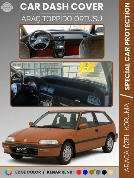 HONDA CIVIC EF (1988-1991) Torpido Örtüsü Torpido Koruma Tam Uyum Çatlamayı Önler Kolay Montaj ürün görseli 1