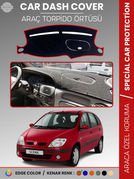 RENAULT SCENIC 1 (1999-2003) Torpido Örtüsü Ön Göğüs Koruma Torpido Koruma Tam Uyum Çatlamayı Önler ürün görseli 1