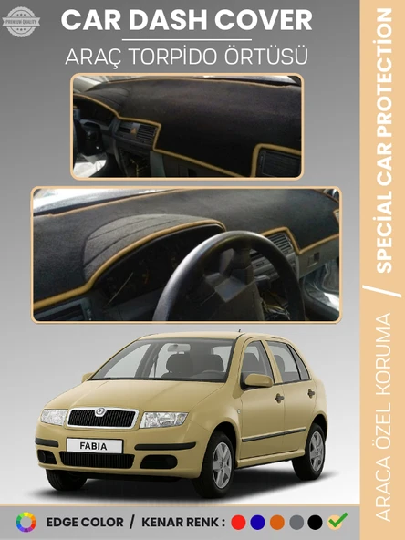 SKODA FABİA (1999-2006) Torpido Örtüsü Ön Göğüs Halı Torpido Koruma Birebir Uyum Kaymaz UV Koruma ürün görseli 1