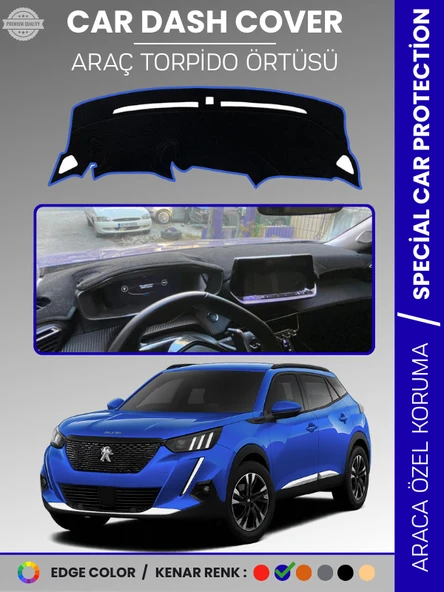 PEUGEOT 2008 (2019-2021) Torpido Örtüsü Panel Koruma Torpido Koruma Birebir Uyum Kaymaz Özel Kesim ürün görseli 1