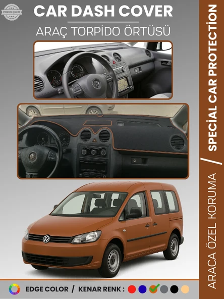 VOLKSWAGEN CADDY (2004-2015) Torpido Örtüsü Ön Göğüs Koruma Torpido Koruma Tam Uyum Çatlamayı Önler ürün görseli 1