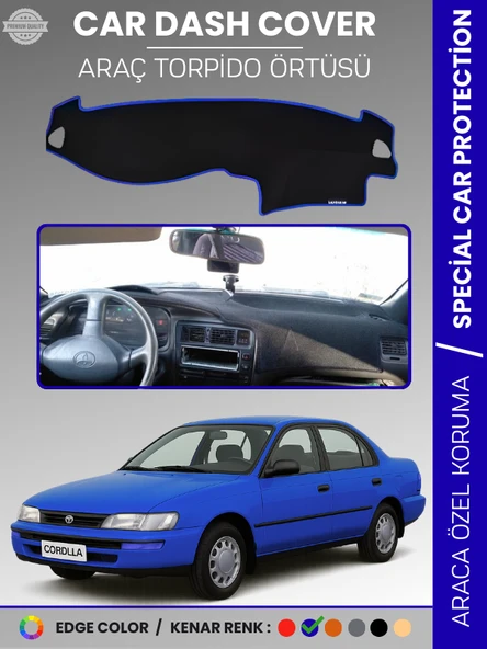TOYOTA COROLLA E100 (1991-1995) Torpido Örtüsü Ön Göğüs Koruma Araca Özel Çatlamayı Önler Kaymaz ürün görseli 1