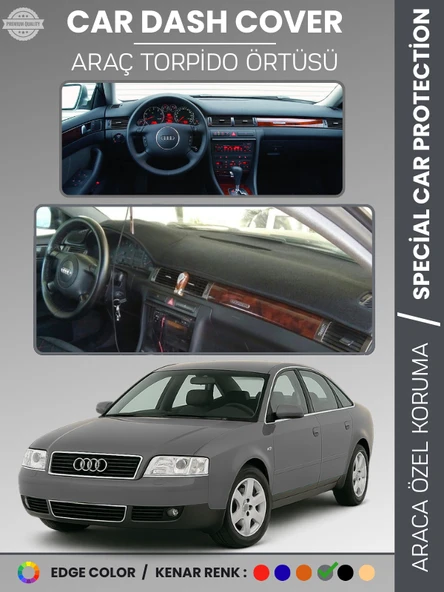 AUDI A6 (1997-2004) Torpido Örtüsü Ön Göğüs Koruma Torpido Koruma Araca Özel Kaymaz Kolay Montaj ürün görseli 1