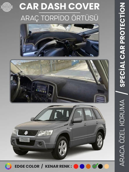 SUZUKİ GRAND VİTARA (2004-2006) Torpido Örtüsü Ön Göğüs Halı Torpido Koruma Tam Uyum Kaymaz ürün görseli 1
