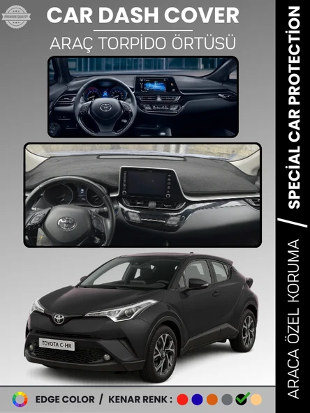 TOYOTA C-HR (2016-2022) Torpido Örtüsü Ön Göğüs Koruma Araca Özel Çatlamayı Önler Kaymaz ürün görseli 1