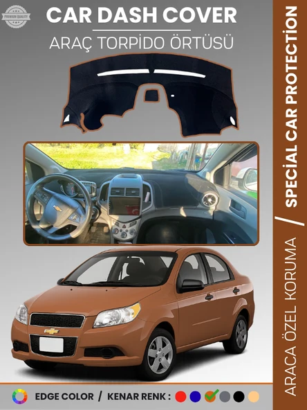 CHEVROLET AVEO (2011-2020) Torpido Örtüsü Ön Göğüs Torpido Koruma Tam Uyum Kaymaz Hızlı Montaj ürün görseli 1