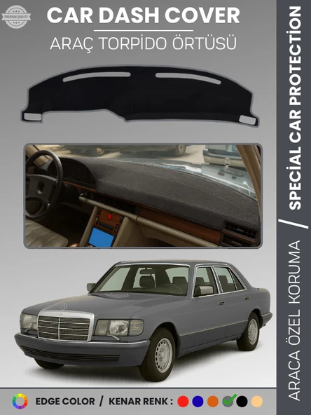 MERCEDES S CLASS W126 (1979-1991) Torpido Örtüsü Premium Kalite Torpido Koruma Özel Kesim UV Koruma ürün görseli 1