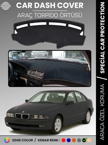 Bmw E39 (2006-2010) Torpido Örtüsü Ön Göğüs Koruma Torpido Koruma Araca Özel Kaymaz Kolay Montaj ürün görseli 1