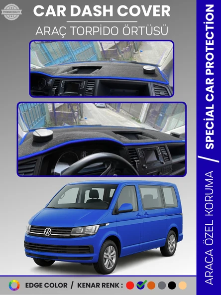 VOLKSWAGEN TRANSPORTER T6 (2015-2020) Torpido Örtüsü Ön Göğüs Koruma Torpido Koruma Tam Uyum ürün görseli 1
