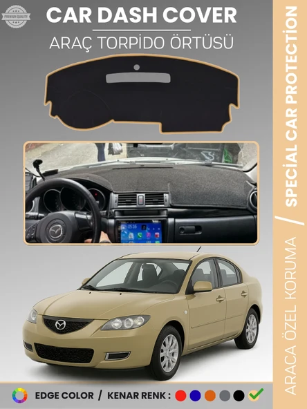MAZDA 3 (2003-2009) Torpido Örtüsü Panel Halısı Koruma Torpido Koruma Araca Özel Kaymaz Kolay Montaj ürün görseli 1