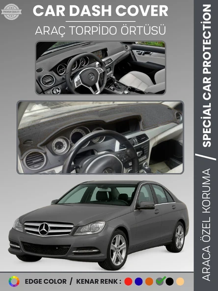 MERCEDES C CLASS W204 (2007-2014) Torpido Örtüsü Premium Kalite Özel Kesim UV Koruma ürün görseli 1