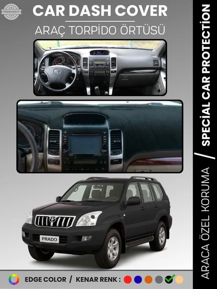 TOYOTA LAND CRUISER PRADO (2002-2009) Torpido Örtüsü Ön Göğüs Koruma Araca Özel ürün görseli 1